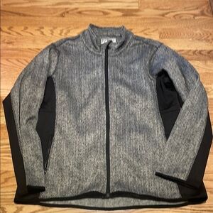 Andrew Marc Black and White Utility Jacket with Sporty Design